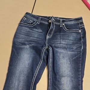 Women's Indigo Straight-Leg Jeans with Contrast Stitching